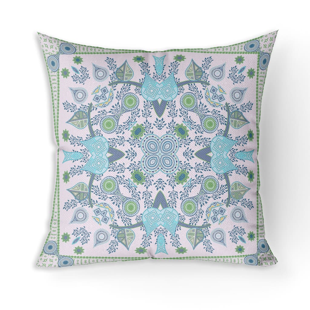 Amrita Sen Paisley Leaf Geo Indoor Outdoor Pillow Zip