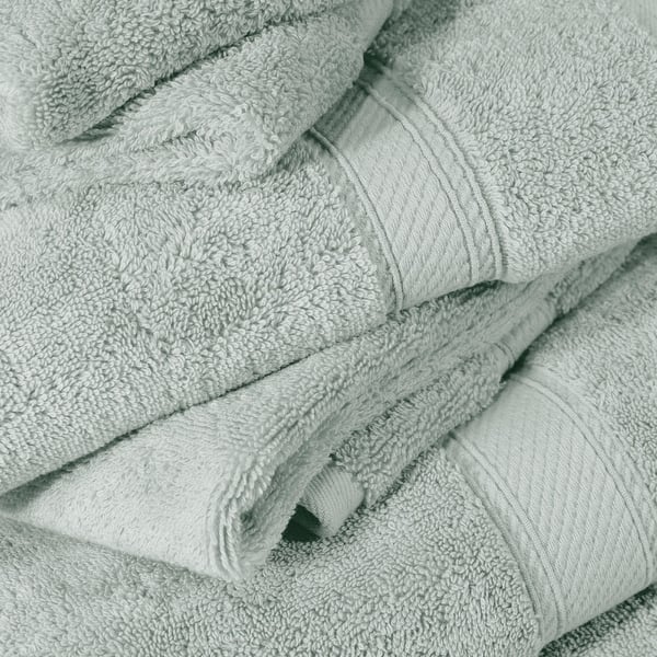 Superior Egyptian Cotton Pile Heavyweight 6-Piece Towel Set - 6-Piece Set - Seafoam