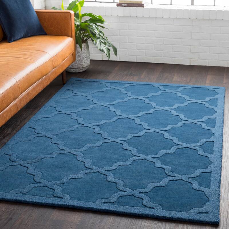 Hand-Tufted Amy Tone-on-Tone Lattice Wool Area Rug