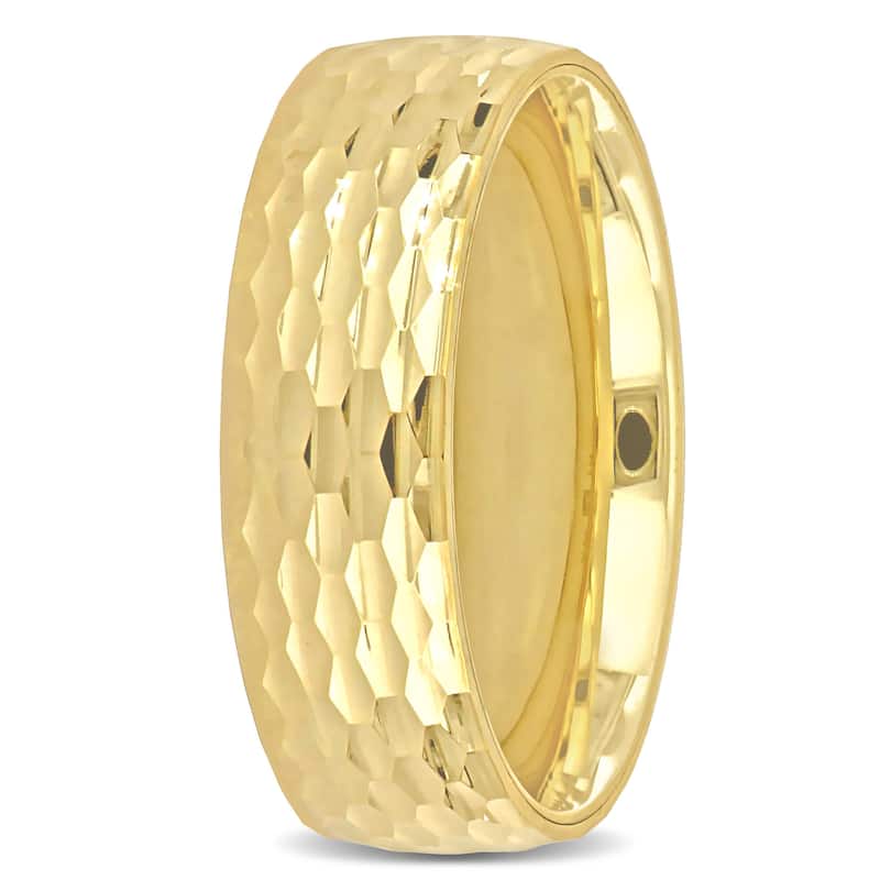 Miadora 6mm Geometric Pattern Wedding Band in 14k Yellow Gold