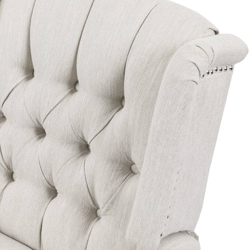 360° Rotation Lounge Chair with Classic Style for Living Room or Bedroom, Lever-Control Recliner for Reading & Relaxation