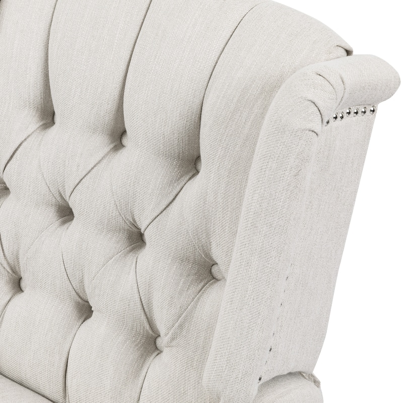 Mohaven Contemporary Tufted Wingback Swivel Recliner by Christopher Knight Home