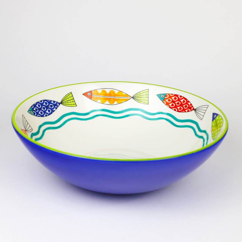 Euro Ceramica FreshCatch 13" Serving Bowl - 13 in. x 13 in. x 2.68 in