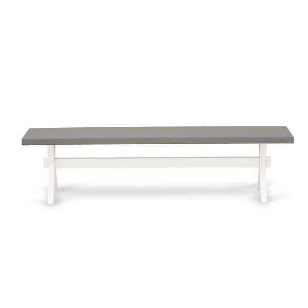East West Furniture XB027 Attractive top Surface and a Wonderful 4 Legs in Linen White Finish Solid Wood Indoor Living Room Bench and Frame