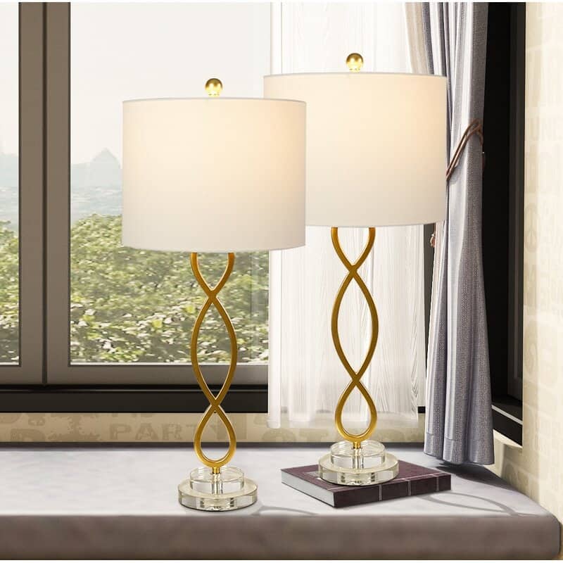 30.25" Gold/Clear Table Lamp Set (Set of 2)