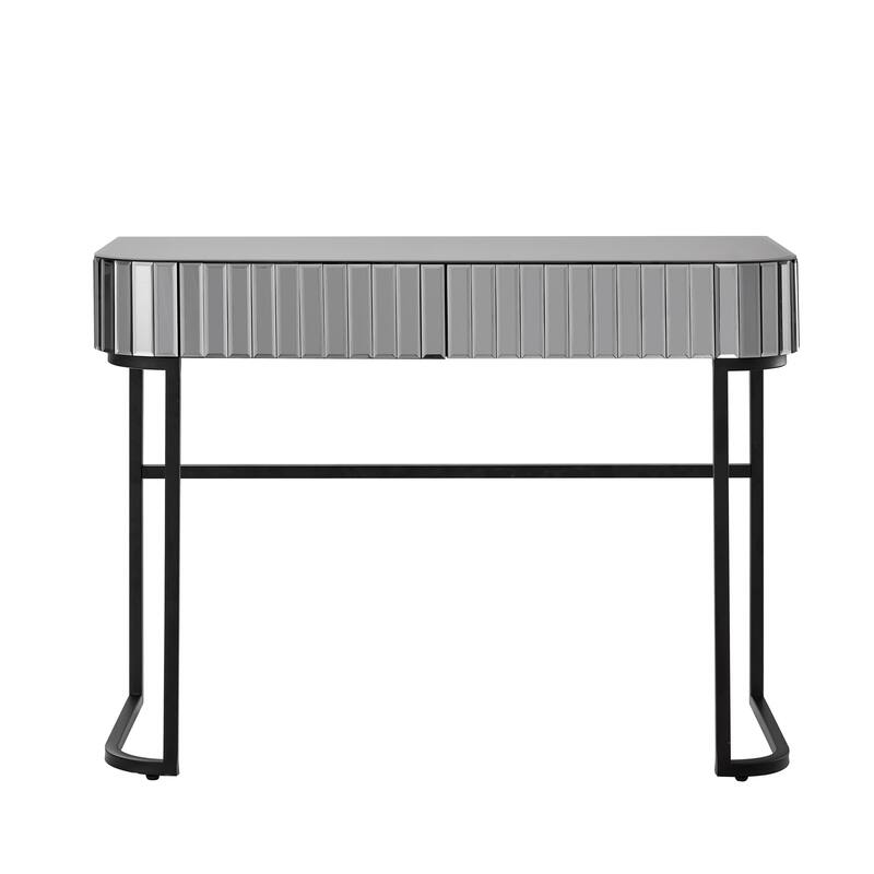 39" Mirrored Makeup Vanity Table with Stainless Steel Base