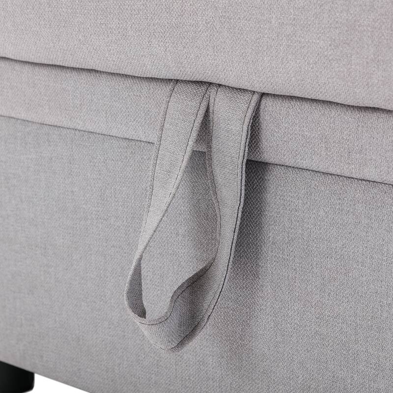 Modern L-Shape Convertible Sleeper Sectional Sofa