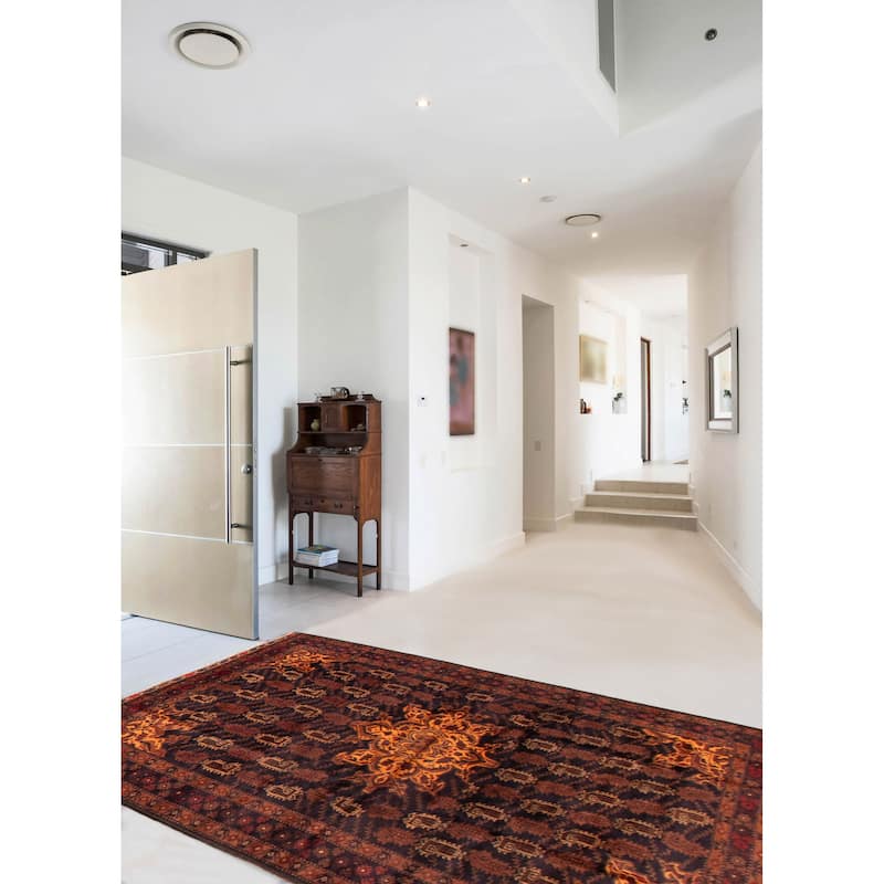 Teimani Black, Brown Rug 3'11" x 6'4" - 3'11 x 6'4