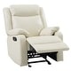 preview thumbnail 5 of 4, Solid Reclining Upholstered Accent Chair with Padded Arms - 40" - White