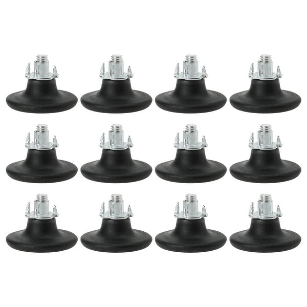 M10 x 15 x 45mm Screw on Furniture Glide Leveling Feet Floor Protector Adjustable Leveler with T-nuts for Chair Leg 12pcs