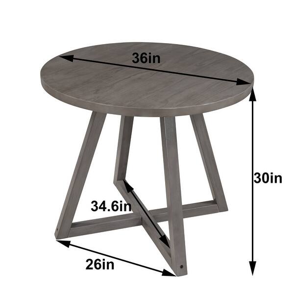 Wood Round Dining Table Coffee Table Bistro Table, 36 Inch Dia, Gray