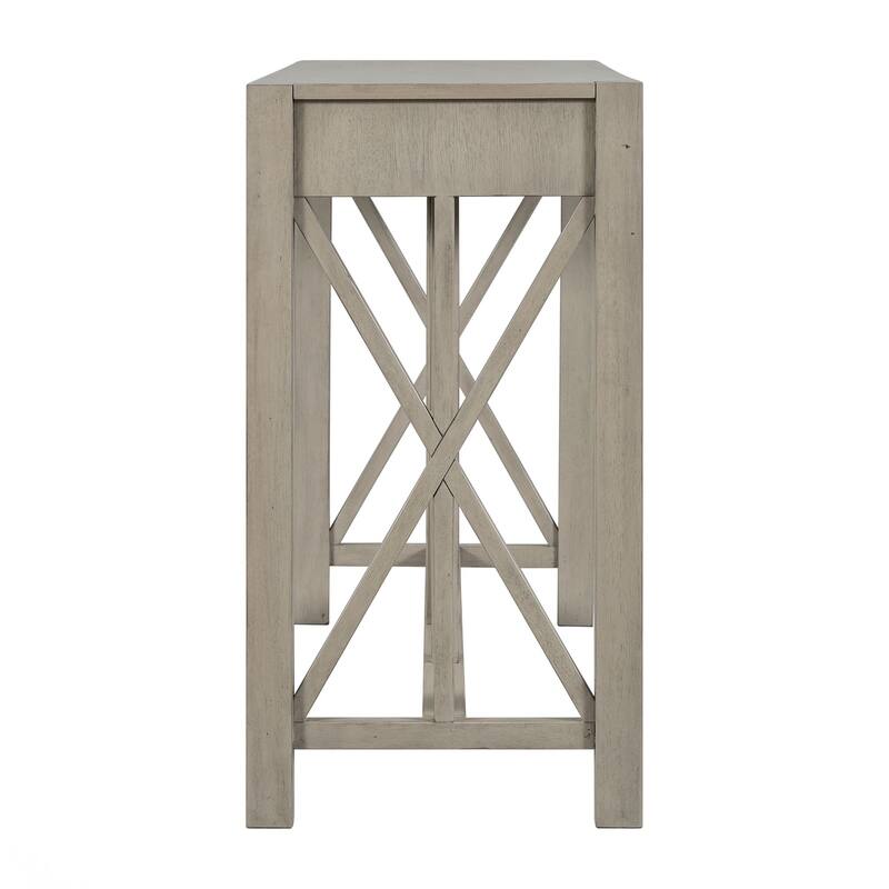 60'' Console Table with 4 Spacious Drawers, Modern Crisscross Design Entryway Table