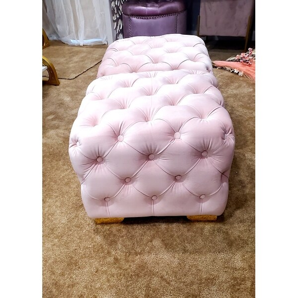 Velvet ottoman for sale Clearance