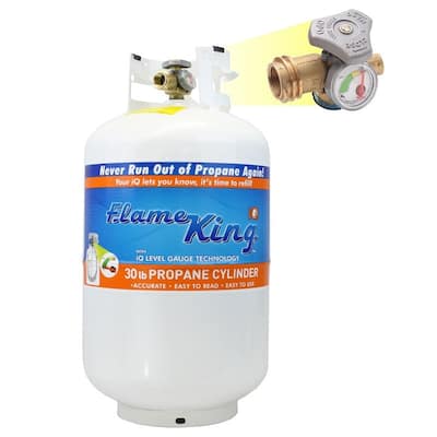 Flame King 30LB Steel Propane Tank Cylinder with Gauge and OPD Valve
