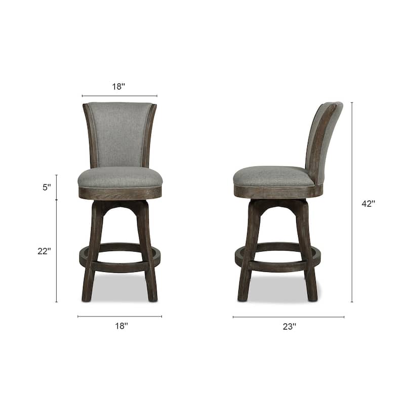 Henry 27" Swivel Upholstered Counter Height Bar Stool