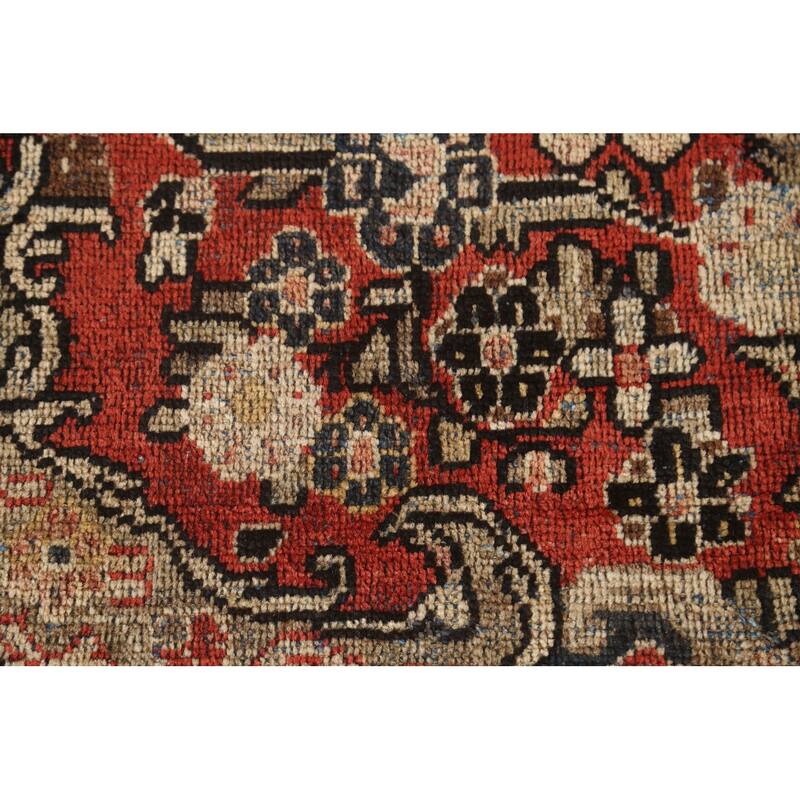 Mahal Persian Antique Area Rug Hand-Knotted Floral Wool Carpet - 8'11"x 12'3"