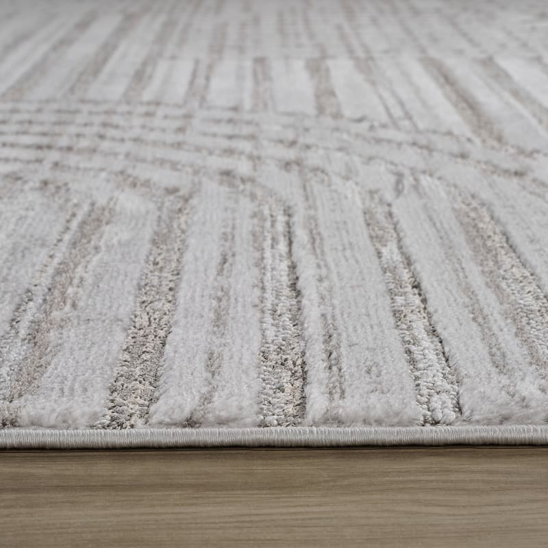 Rug Branch Abstract Modern Geometric Grey Indoor Area Rug