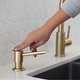 preview thumbnail 9 of 7, STYLISH Brushed Gold Single Handle Pull Down Kitchen Faucet with Soap Dispenser - Brushed Gold