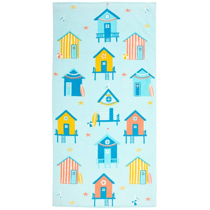 Linery & Co. 100% Cotton Printed Beach Towel for Kids, 30" x 60"
