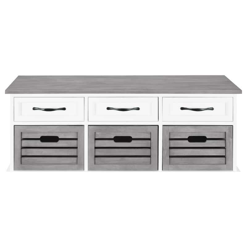 Alma Traditional 3-drawer Storage Bench White