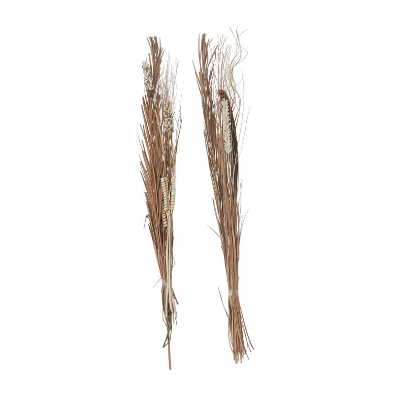 Multi colored, White Brown or Light Brown Dried Plant Pigeon pea Natural Foliage (Set of 2)