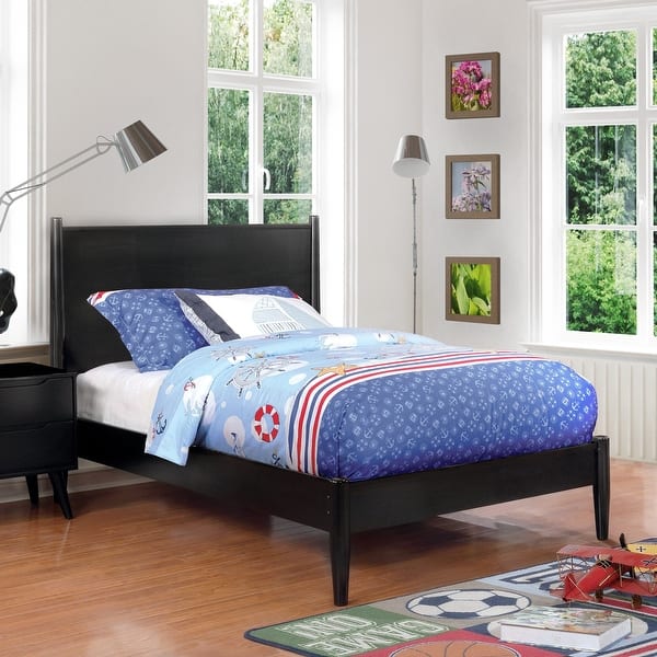slide 2 of 12, Coop Mid-Century Modern Wood Teen Platform Bed by Furniture of America Black - Full