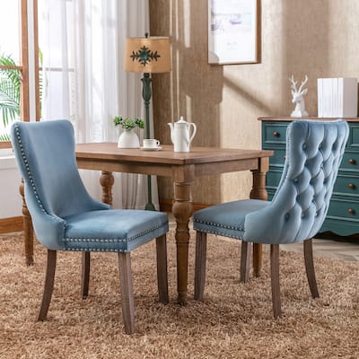 Upholstered Wing-Back Dining Chair Set Of 2