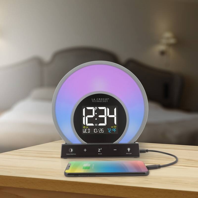 La Crosse W74146 Soluna S Sunrise Light Digital Alarm Clock with USB