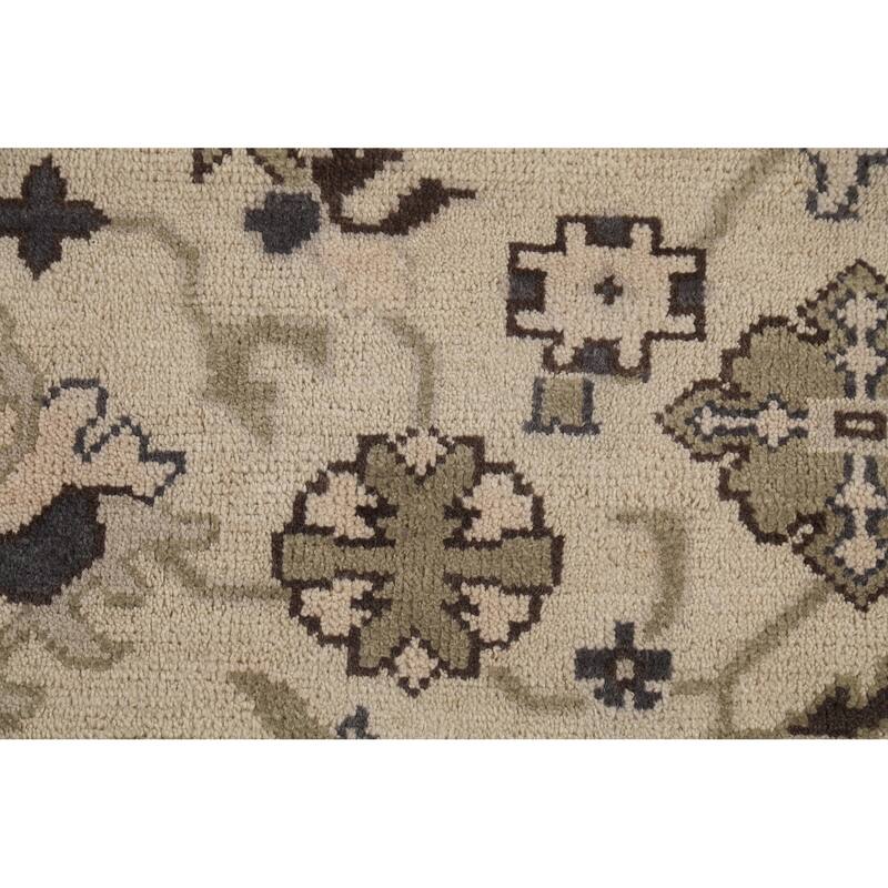 Earth Tone Oushak Area Rug Hand-Knotted Oriental Wool Carpet - 8'1" x 10'0"