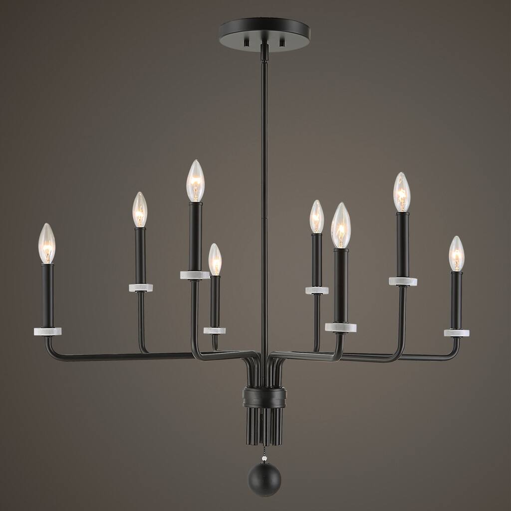 8-Light Adjustable Ceiling Chandelier - 34"