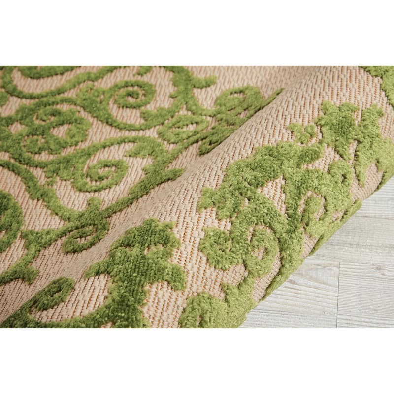 Nourison Aloha Modern Medallion Scroll Indoor / Outdoor Area Rug