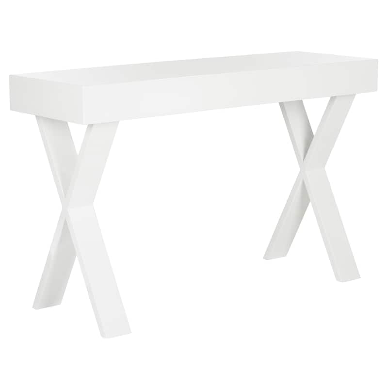 SAFAVIEH Deanna Mid Century Lacquer White One Drawer Vanity Desk