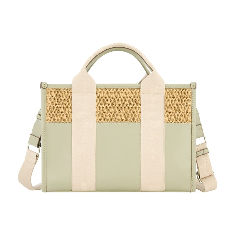 Tommy Bahama Raffia/PU Logo Webbing Modern Tote