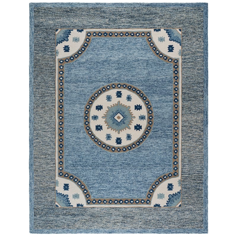SAFAVIEH Handmade Metro Beppy Wool Rug - 9' x 12' - Blue/Grey