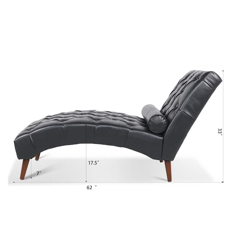 62"W Upholstered Chaise Lounge