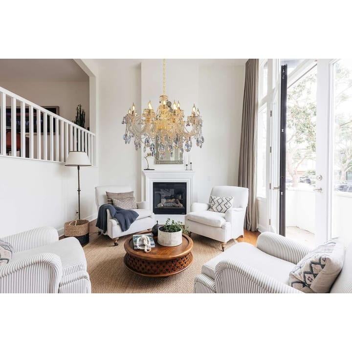 Crystal Chandelier 40" Wide 18-Lights