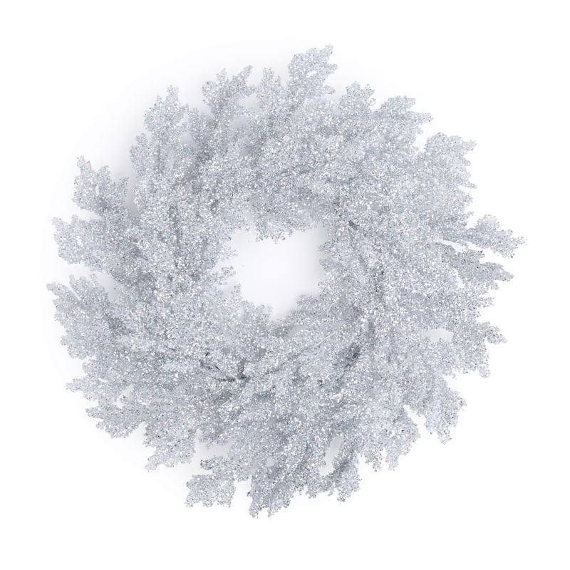 Glittered Pine Wreath 24"