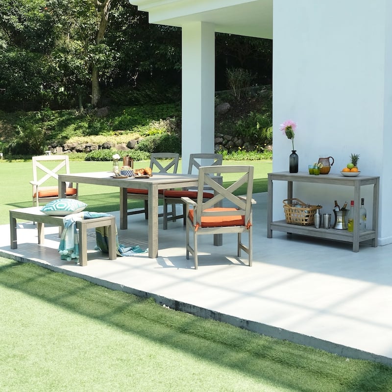 Cambridge Casual Lincoln Outdoor Console Table - Weathered Gray