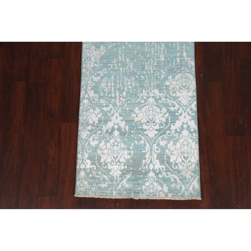 Vegetable Dye Art & Craft Oriental Runner Rug Hand-knotted Wool Carpet - 2'8" x 9'11"