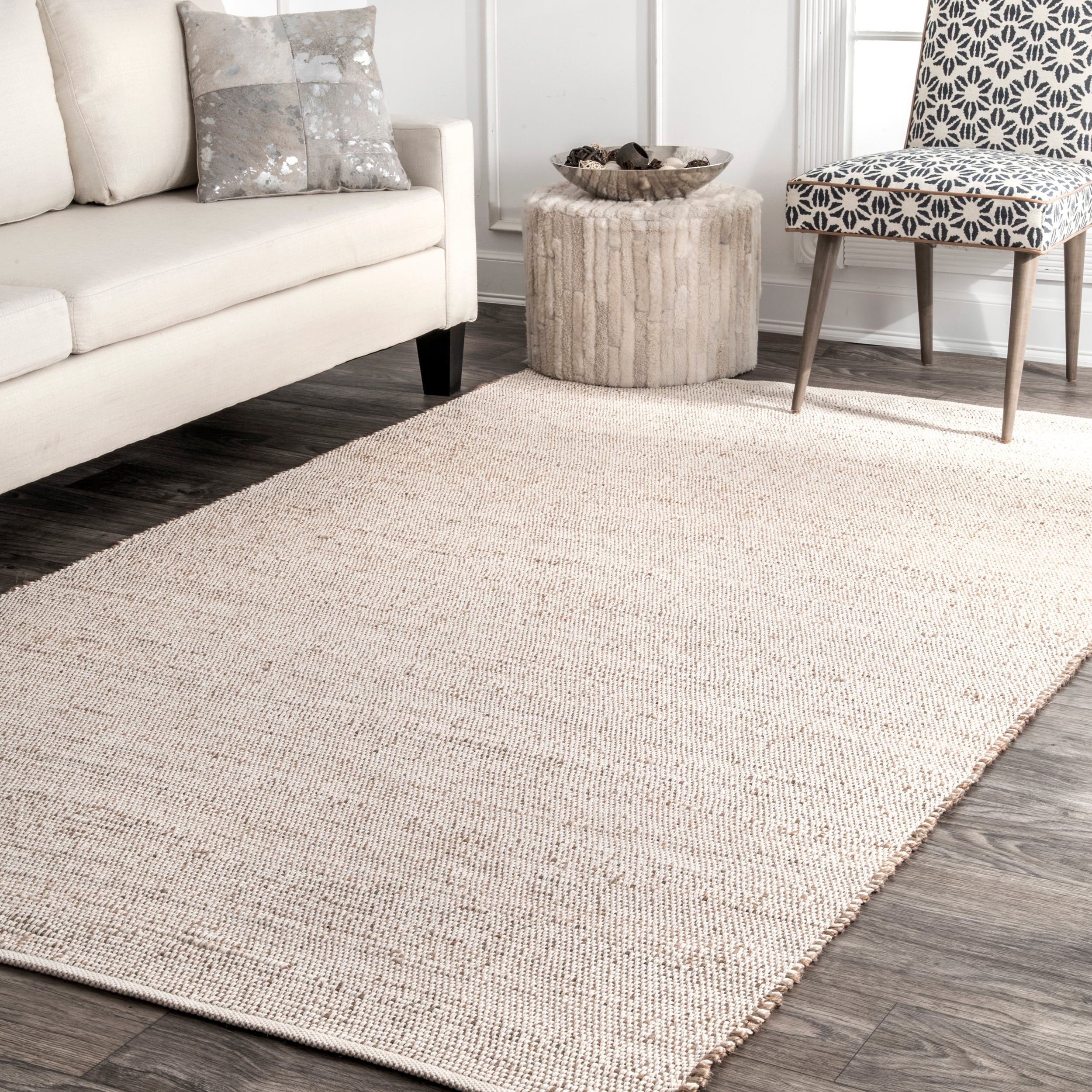 Hand Woven Gold Jute Rug 5' x 8' Feet Acura Rugs Natural Jute Collection Area Rug 60W x 96L
