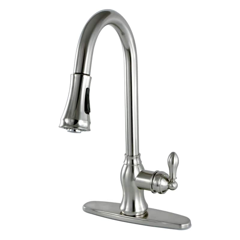Kingston Brass American Classic 1.8 GPM Single Hole Pull Down Kitchen - Brushed Nickel