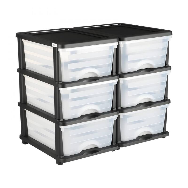 Multi-Purpose Plastic Storage Drawers with Transparent Front and Rolling Cabinet for Bedroom or Kitchen