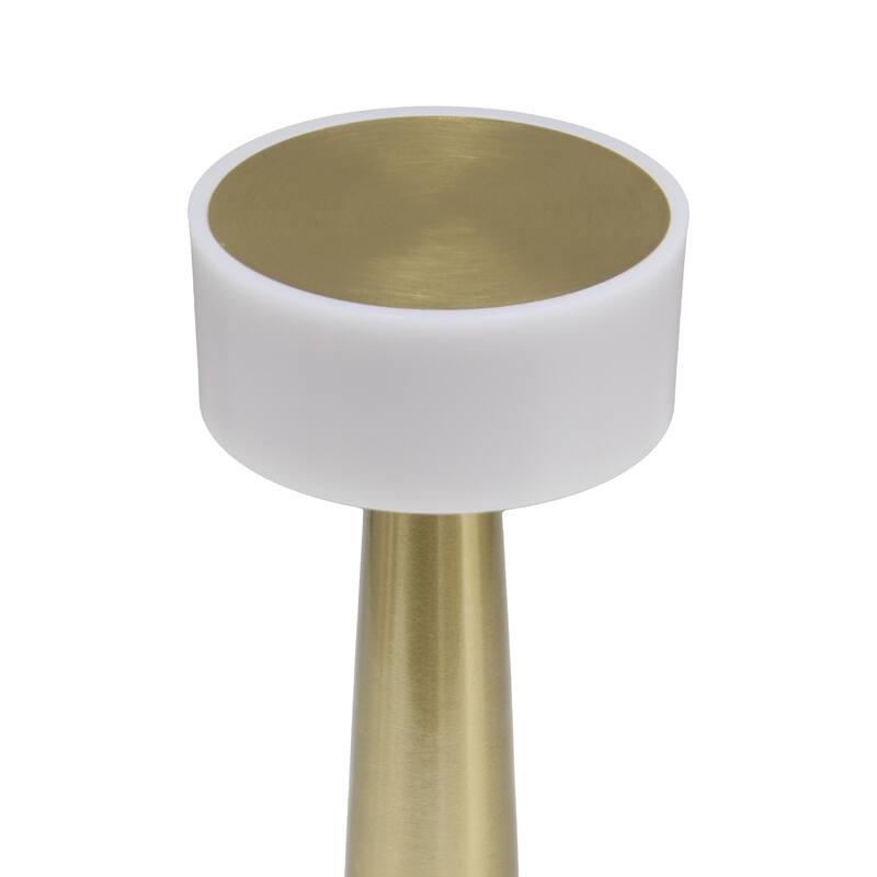 LED Lighted Metal Saucer Mini Touch Sensor Desk Lamp - 8.5" - Gold