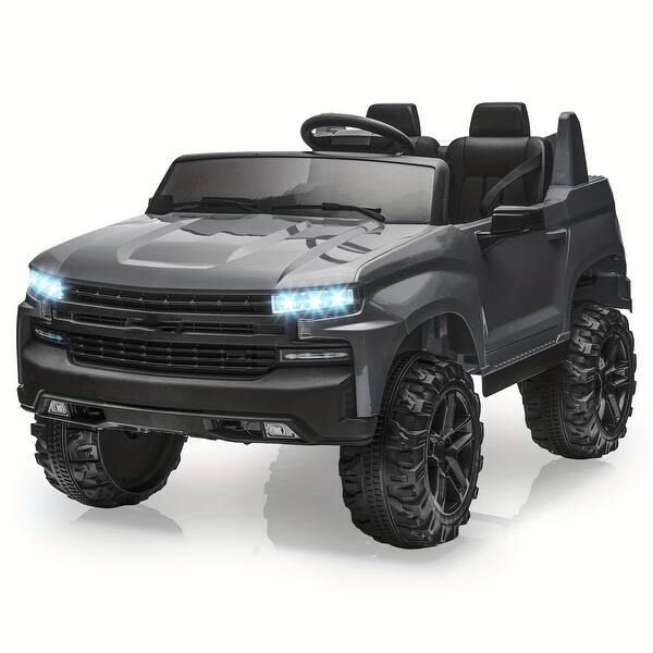 slide 2 of 5, 24V Two Seat Truck Ride On Car Toy with 4 Spring Suspension, 3 Speeds, MP3 Player, Electric Car, Best Gift, Grey Gray