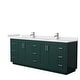 preview thumbnail 68 of 114, Miranda Double Vanity Set, Cultured Marble Top, No Mirror 84-Inch Double - Green, Nickel Trim, White Cultured Marble Top