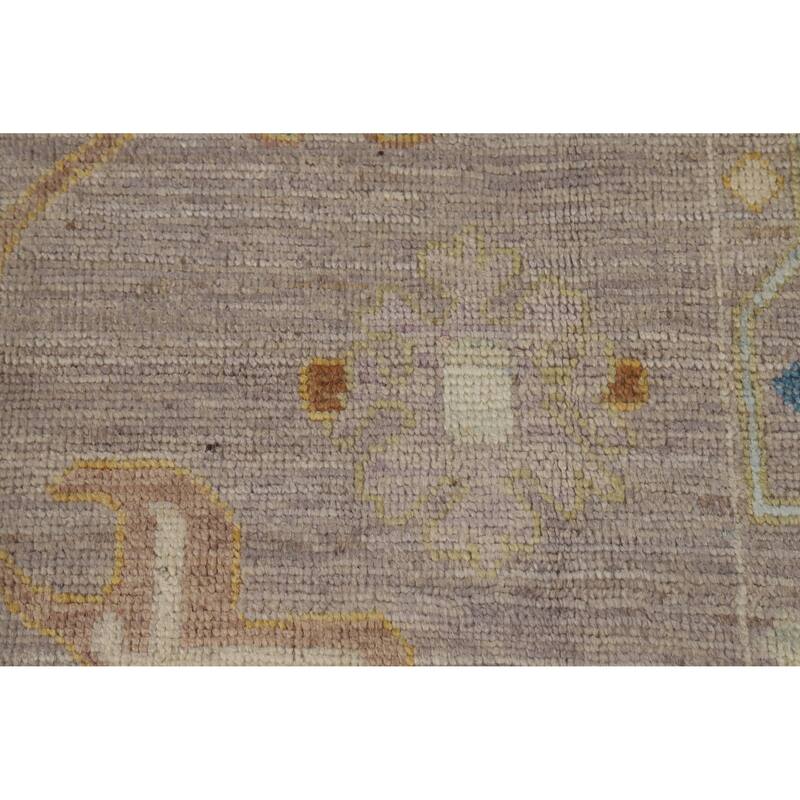 Hand Knotted Oriental 100% Wool Carpet Transitional All-Over Beige & Ivories Oushak Area Rug - 10' 2'' X 8' 0''