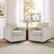 preview thumbnail 146 of 154, Set of 2 Modern Swivel Accent Armchairs Upholstered Arm Chairs Chenille - Sand