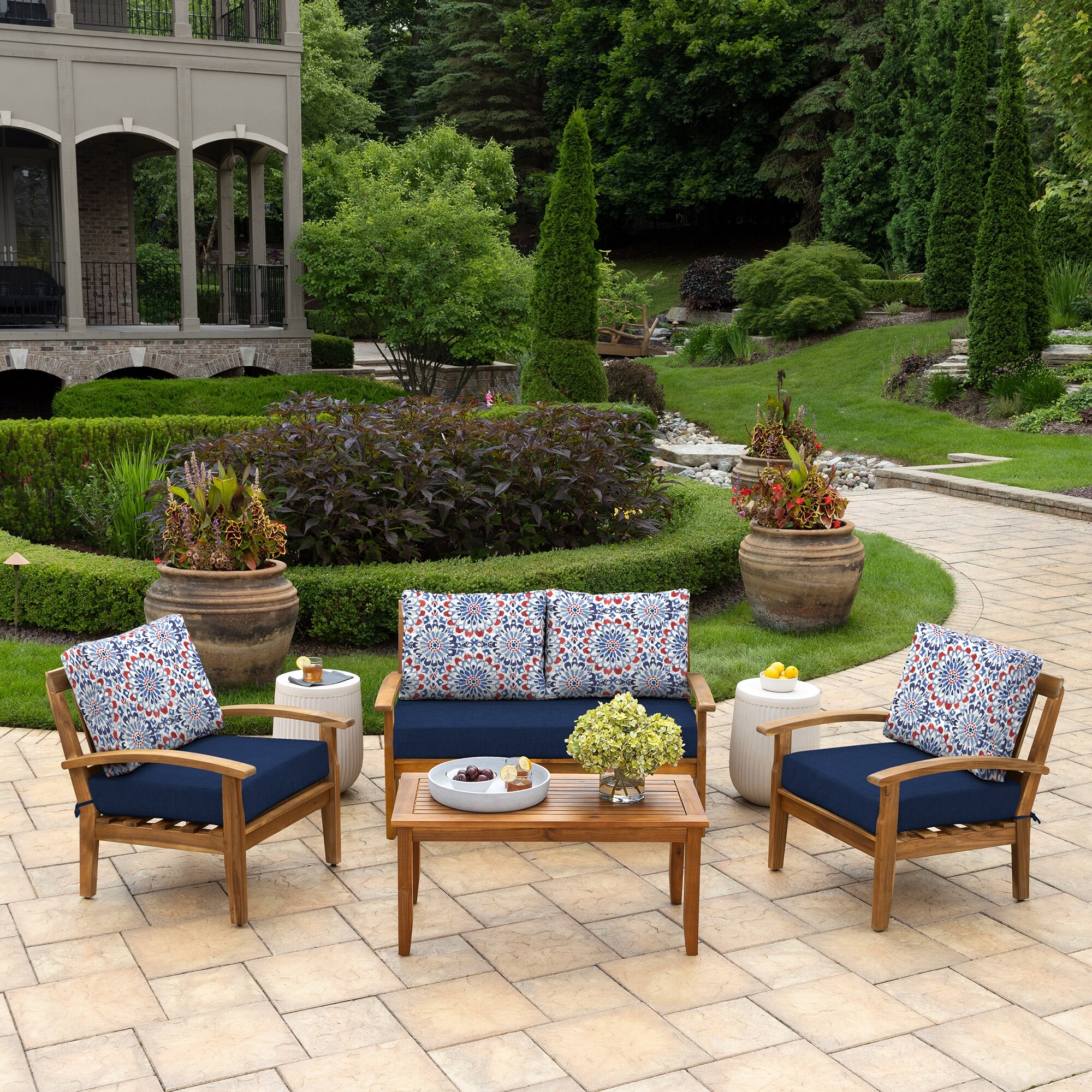 Arden Selections Outdoor Loveseat Cushion Set 48 x 24 Moss Green Leala