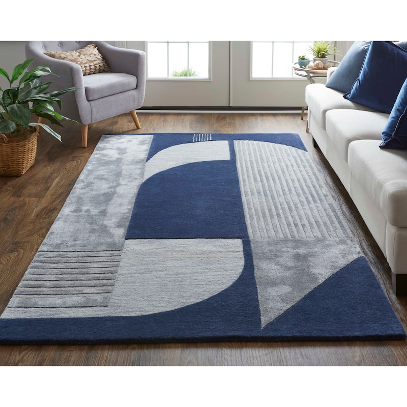 Grand Bazaar Cutlor Hand Tufted Geometric Modern Area Rug