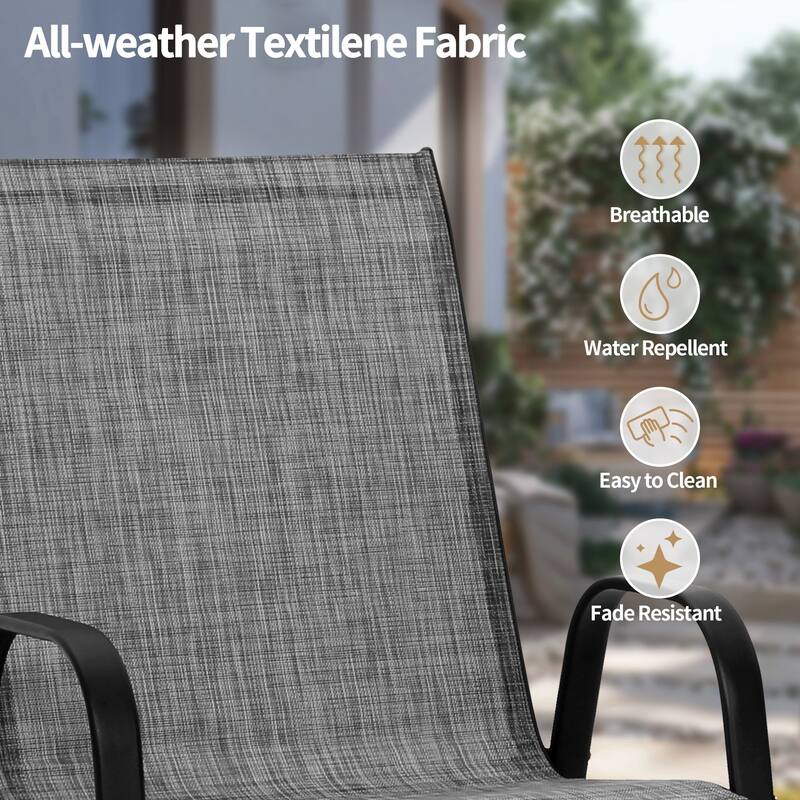 Patio Textilene Dining Chairs Set of 2/4/6/8, Outdoor Stackable Dining Chairs for Backyard, Patio Sling Chairs